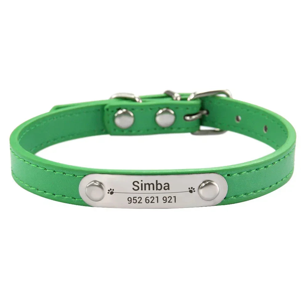 Personalized Leather Collar for Cats and Dogs