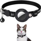 Waterproof Breakaway Cat Collar with Bell & Reflective Stripes,Kitten Collar with AirTag Holder, Case for Cats Daily Walking Use