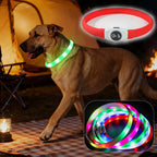 LED Illuminated Dog Collar, Waterproof PVC Material, With USB Interface, 3 Modes, Suitable for Large, Medium And Small Dogs.