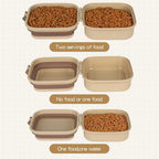 Portable Dog Bowl for Traveling, 2-in-1 Pet Food and Water Feeder