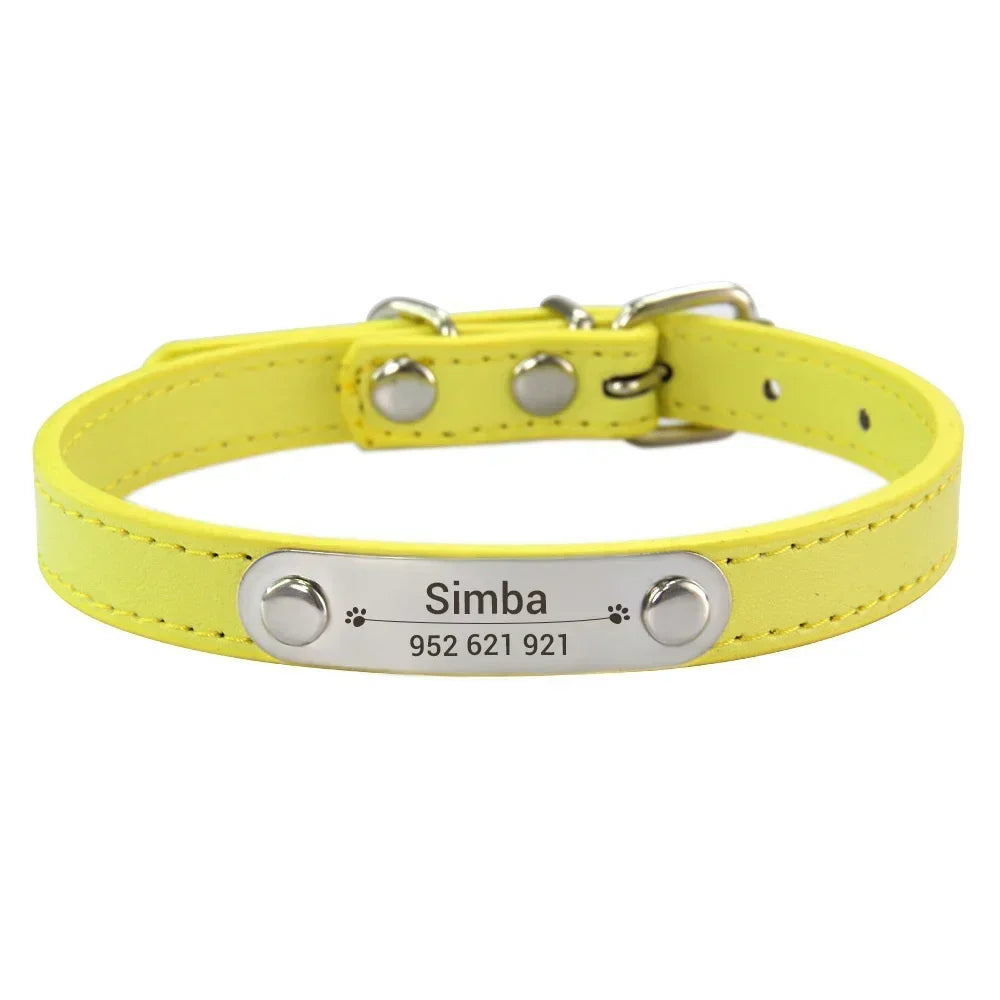 Personalized Leather Collar for Cats and Dogs