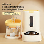 Automatic Pet Feeder And Water Bowl Combo Stainless Steel