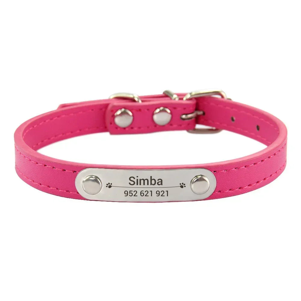 Personalized Leather Collar for Cats and Dogs
