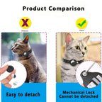 Waterproof Breakaway Cat Collar with Bell & Reflective Stripes,Kitten Collar with AirTag Holder, Case for Cats Daily Walking Use