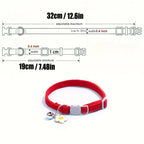 Adjustable Cat Collar with Bell, Safety Snap Hook, Polyester Material, Small Breed Recommended, Flower Charm Design