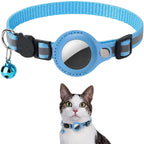 Waterproof Breakaway Cat Collar with Bell & Reflective Stripes,Kitten Collar with AirTag Holder, Case for Cats Daily Walking Use