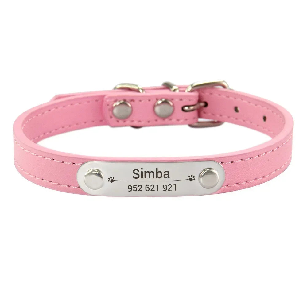 Personalized Leather Collar for Cats and Dogs