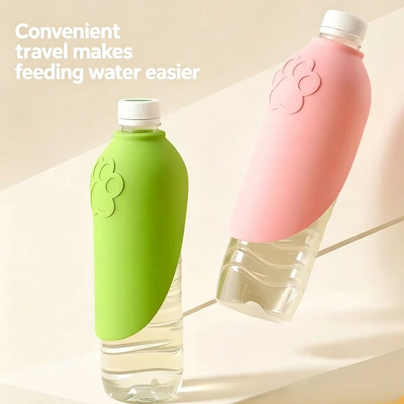 Dog Cat Drinking Bowl Outdoor Feeding Water Portable Drinking Cup for Pets Foldable Water Dispenser Interchangeable Bottle
