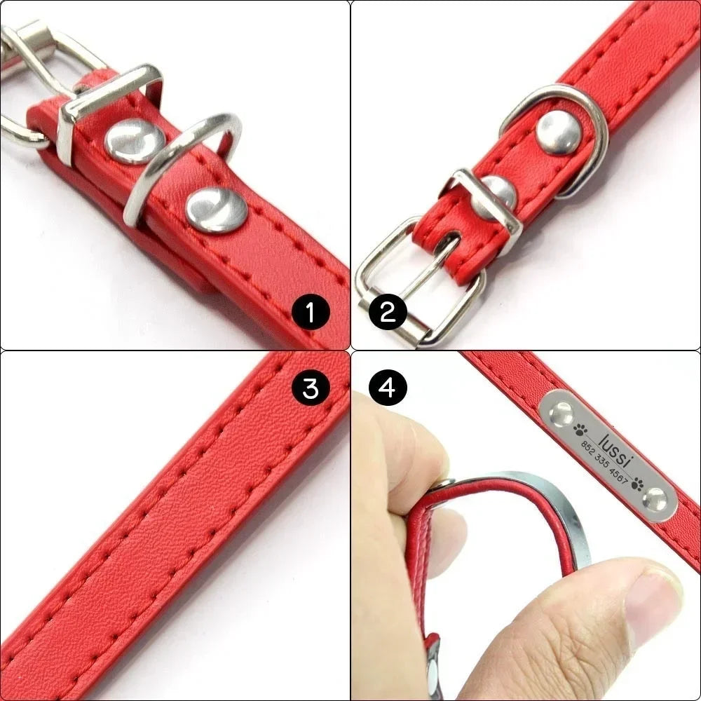 Personalized Leather Collar for Cats and Dogs