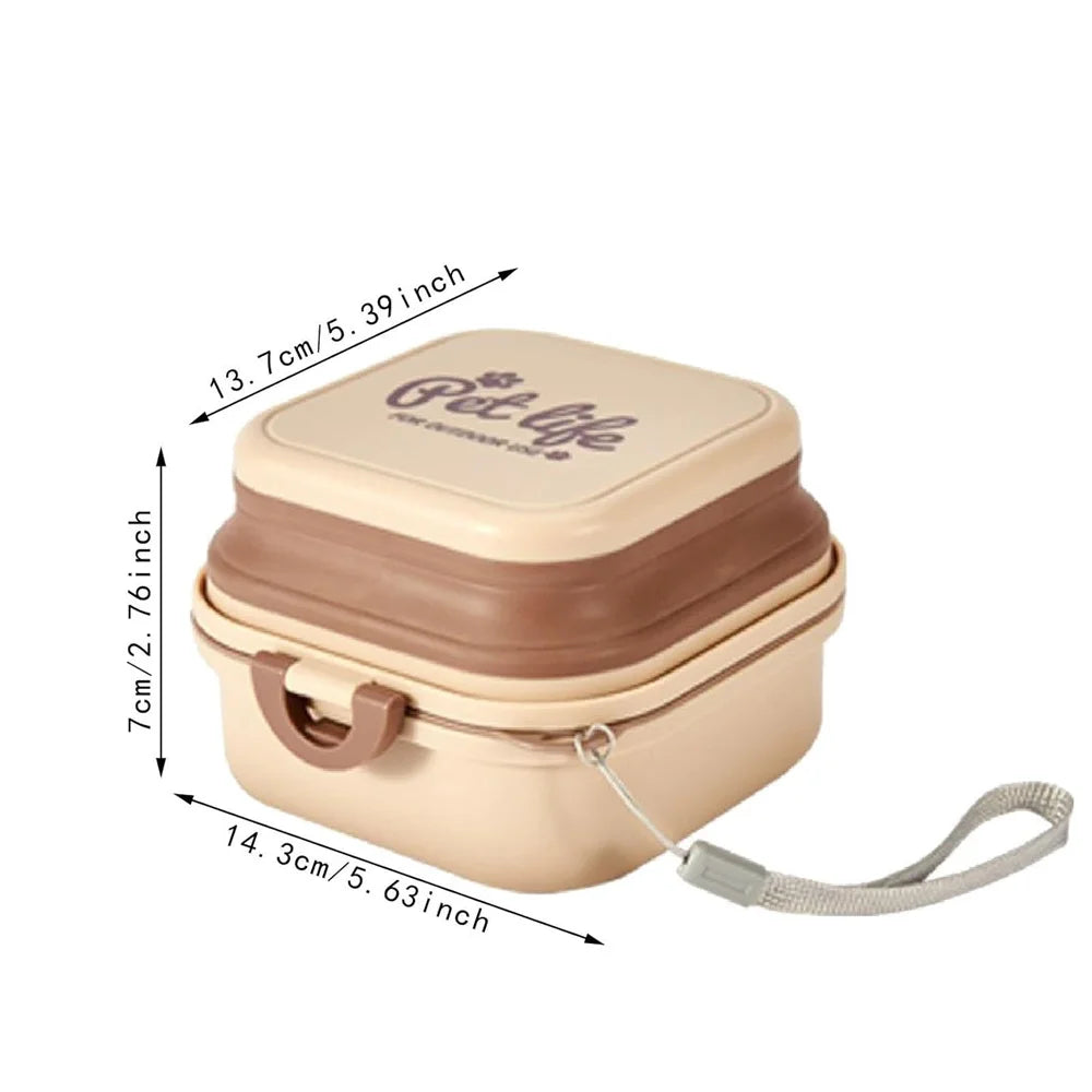 Portable Dog Bowl for Traveling, 2-in-1 Pet Food and Water Feeder