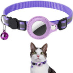 Waterproof Breakaway Cat Collar with Bell & Reflective Stripes,Kitten Collar with AirTag Holder, Case for Cats Daily Walking Use
