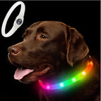 LED Illuminated Dog Collar, Waterproof PVC Material, With USB Interface, 3 Modes, Suitable for Large, Medium And Small Dogs.