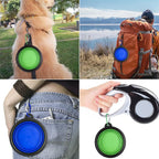 350ML Dog Bowls - Expandable Foldable Travel Pet Bowls with Carabiners, Durable Plastic Food & Water Dishes for Hiking,Walking