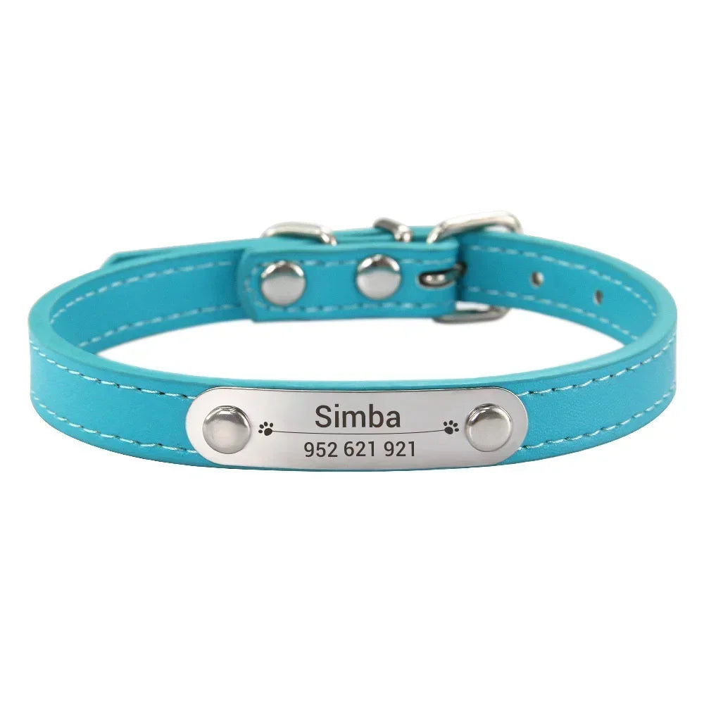 Personalized Leather Collar for Cats and Dogs