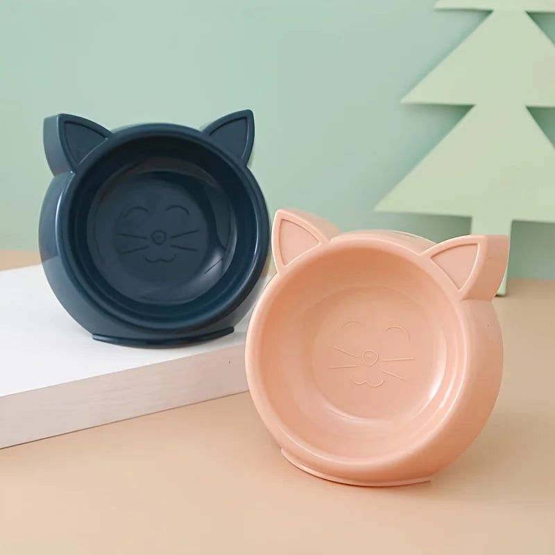 Charming Cat-Shaped Dog Bowl - Non-Slip, Easy to Clean, Perfect for Small/Medium Pets
