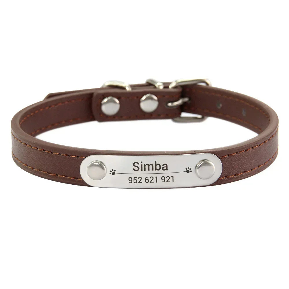 Personalized Leather Collar for Cats and Dogs