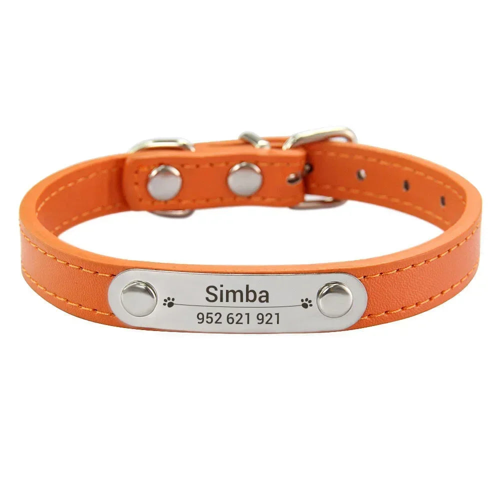 Personalized Leather Collar for Cats and Dogs