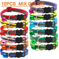 10Pcs Wholesale Collars for Cat and Dogs With a Bell