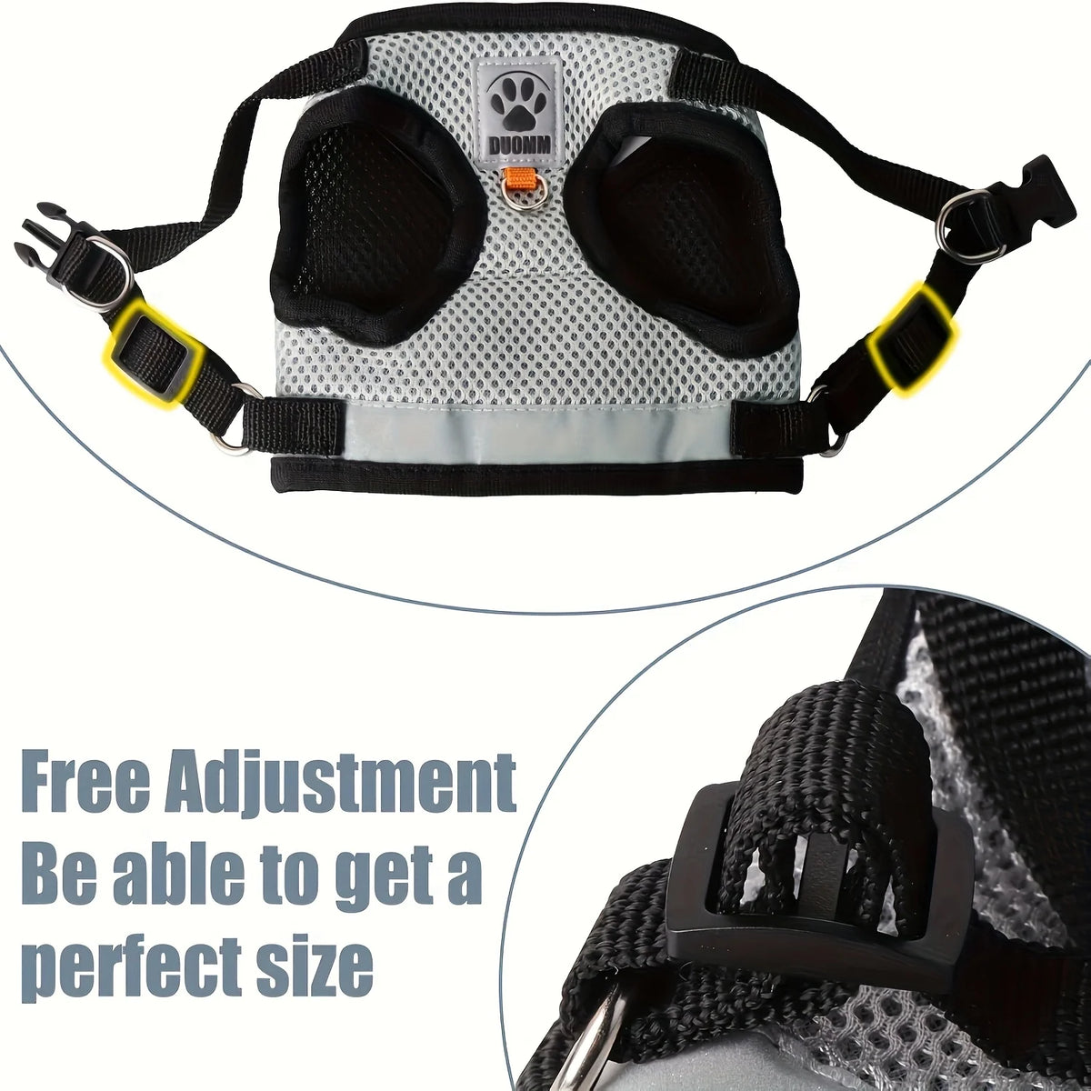 Cat and Dog Leash Set, Vest-Style Pet Harness with Anti-Escape Strap, Suitable for Cats and Dogs, Breathable Mesh Leash