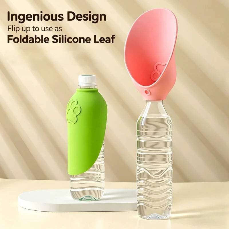 Dog Cat Drinking Bowl Outdoor Feeding Water Portable Drinking Cup for Pets Foldable Water Dispenser Interchangeable Bottle