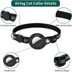 Waterproof Breakaway Cat Collar with Bell & Reflective Stripes,Kitten Collar with AirTag Holder, Case for Cats Daily Walking Use