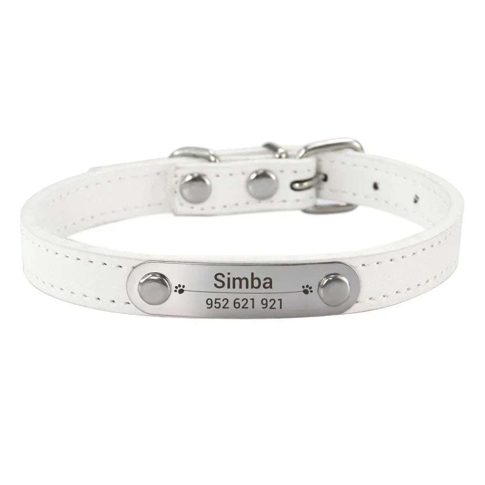 Personalized Leather Collar for Cats and Dogs
