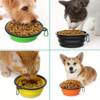 350ML Dog Bowls - Expandable Foldable Travel Pet Bowls with Carabiners, Durable Plastic Food & Water Dishes for Hiking,Walking
