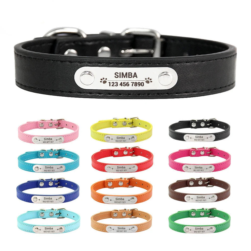 Personalized Leather Collar for Cats and Dogs