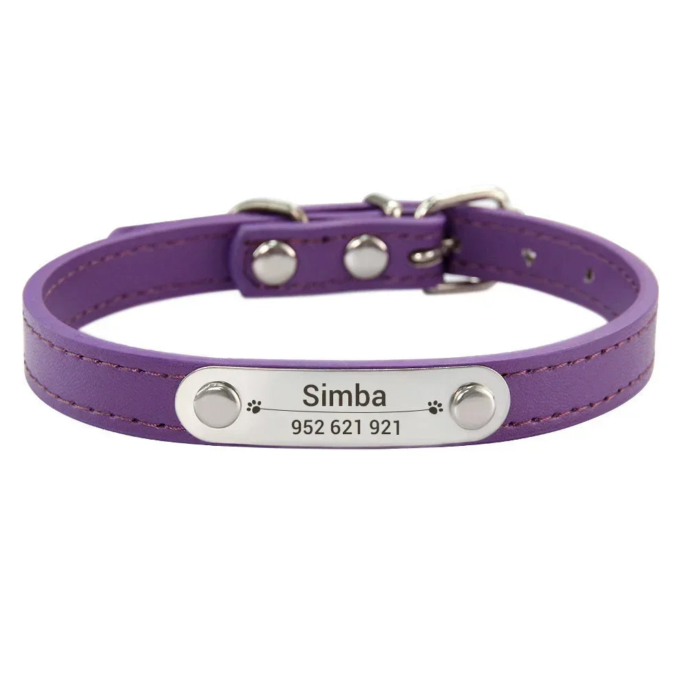 Personalized Leather Collar for Cats and Dogs