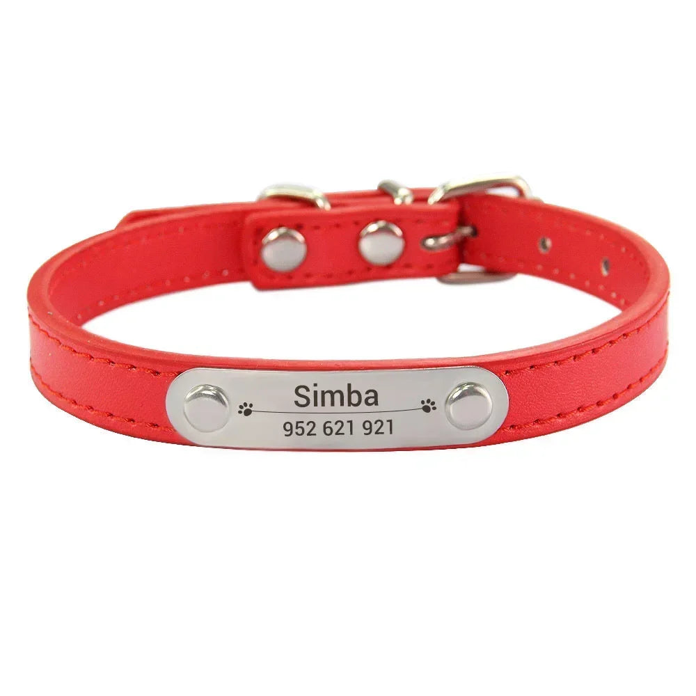 Personalized Leather Collar for Cats and Dogs