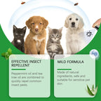 Gentle Cleaning Pet Flea Spray Safe Tick Control Non Toxic Plant Based Formula Fast Acting Flea Killer for Dogs, Cats