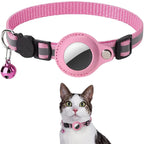 Waterproof Breakaway Cat Collar with Bell & Reflective Stripes,Kitten Collar with AirTag Holder, Case for Cats Daily Walking Use