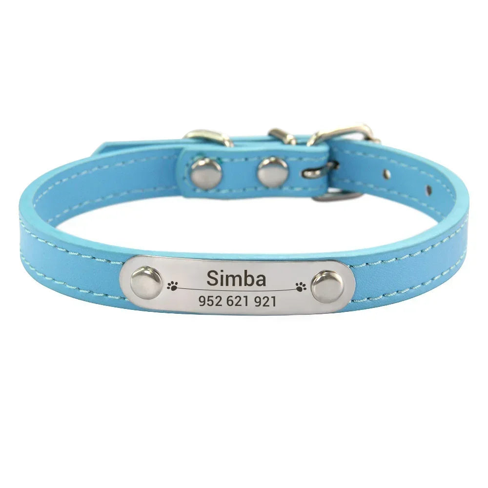 Personalized Leather Collar for Cats and Dogs