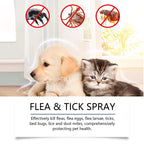 Gentle Cleaning Pet Flea Spray Safe Tick Control Non Toxic Plant Based Formula Fast Acting Flea Killer for Dogs, Cats