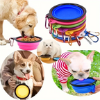 350ML Dog Bowls - Expandable Foldable Travel Pet Bowls with Carabiners, Durable Plastic Food & Water Dishes for Hiking,Walking