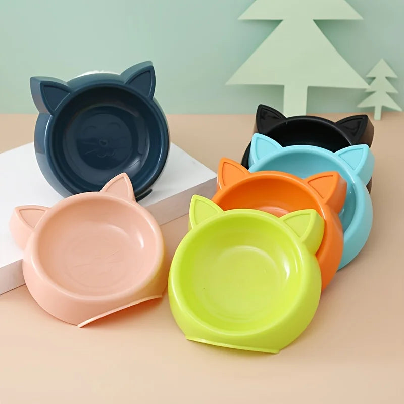 Charming Cat-Shaped Dog Bowl - Non-Slip, Easy to Clean, Perfect for Small/Medium Pets