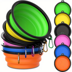 350ML Dog Bowls - Expandable Foldable Travel Pet Bowls with Carabiners, Durable Plastic Food & Water Dishes for Hiking,Walking